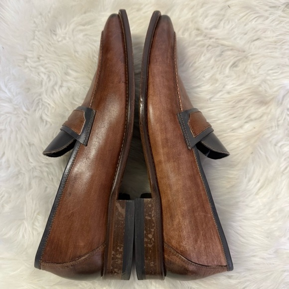 Paul Fredrick Men’s Leather Loafers Made in Italy Brown & Black Size 13 main image 6
